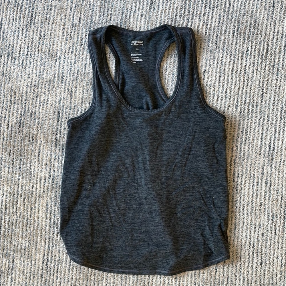 Girlfriend Collective Gray Fitted Sleeveless Tank Top